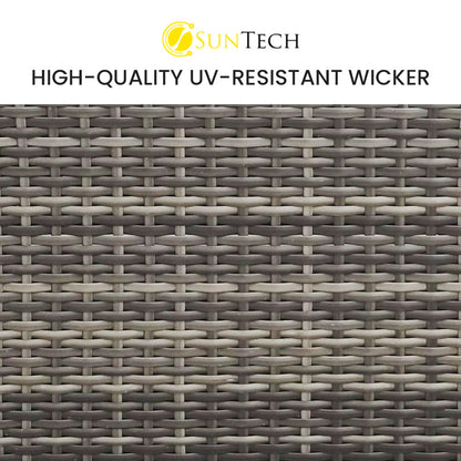 LONDON RATTAN 3 Seater Modular Outdoor Lounge Setting incl. Ottoman Grey - Furniture > Outdoor > Outdoor Sofas & Lounge