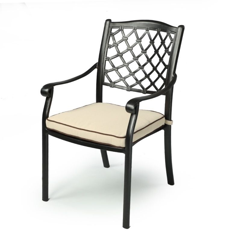 Fiji Metal Outdoor Dining chair with cushions (1 pair) - Furniture > Outdoor > Outdoor Chairs