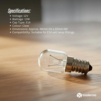 Tooleroo Salt Lamp Bulb E14 - Replacement Globe for Himalayan 12V Lamp