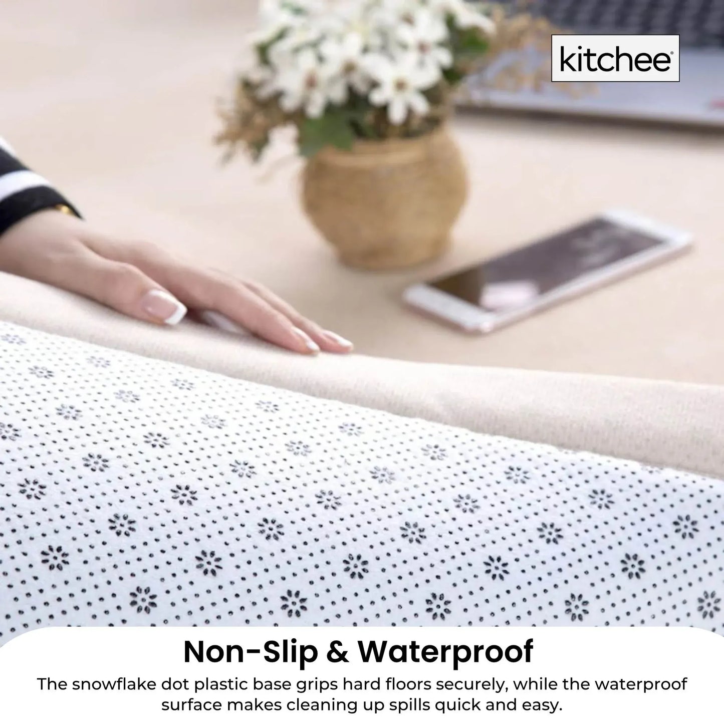 Kitchee Foam Floor Mat 200x200cm - Padded Thick Deep Soft Tatami Style Rug Cream