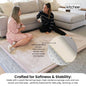 Kitchee Foam Floor Mat 200x200cm - Padded Thick Deep Soft Tatami Style Rug Cream