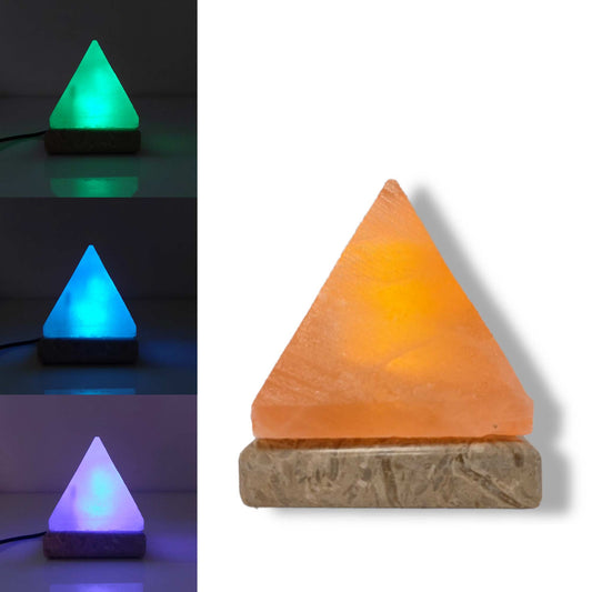 USB Colour Changing Salt Himalayan Lamp - Pyramid Shape Pink Rock LED Light - Home & Garden > Lighting > Table Lamps