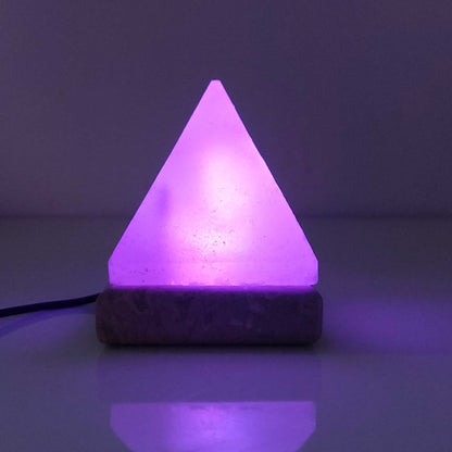 USB Colour Changing Salt Himalayan Lamp - Pyramid Shape Pink Rock LED Light - Home & Garden > Lighting > Table Lamps