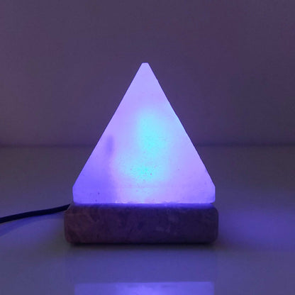 USB Colour Changing Salt Himalayan Lamp - Pyramid Shape Pink Rock LED Light - Home & Garden > Lighting > Table Lamps