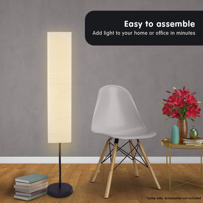 Sarantino Metal Floor Lamp with White Paper Wrinkle Shade Light Stand Home & Garden > Lighting > Night Lights & Ambient