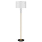 Sarantino Metal Floor Lamp Brushed Brass Finish with White Shade - Home & Garden > Lighting > Night Lights & Ambient
