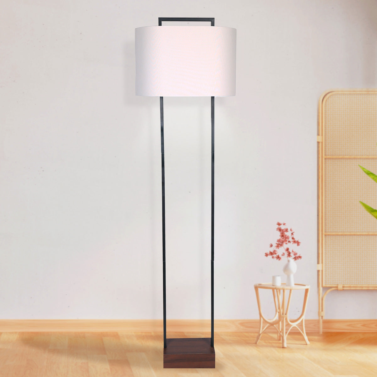 Sarantino Wood Floor Lamp in Cherry Finish Home & Garden > Lighting > Table Lamps