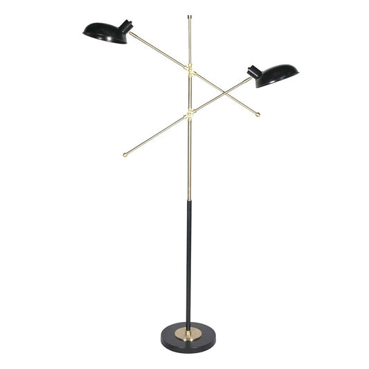 Sarantino Adjustable Two Light Lamp Black and Gold Finish - Home & Garden > Lighting > Night Lights & Ambient Lighting