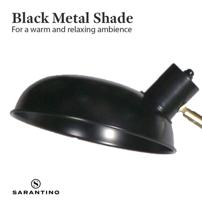 Sarantino Adjustable Two Light Lamp Black and Gold Finish - Home & Garden > Lighting > Night Lights & Ambient Lighting