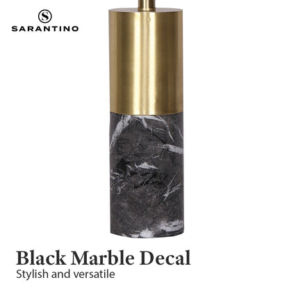 Sarantino Metal and Marble Table Lamp in Black Home & Garden > Lighting > Table Lamps