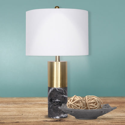 Sarantino Metal and Marble Table Lamp in Black Home & Garden > Lighting > Table Lamps