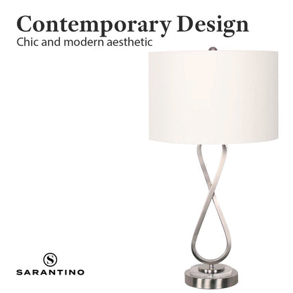 Sarantino Contemporary Table Lamp In Nickel Finish Home & Garden > Lighting > Table Lamps