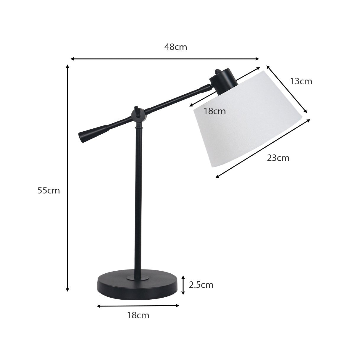 Sarantino Adjustable Metal Table Lamp In Black Home & Garden > Lighting > Table Lamps