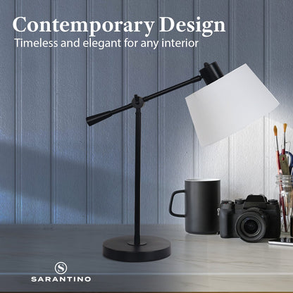 Sarantino Adjustable Metal Table Lamp In Black Home & Garden > Lighting > Table Lamps
