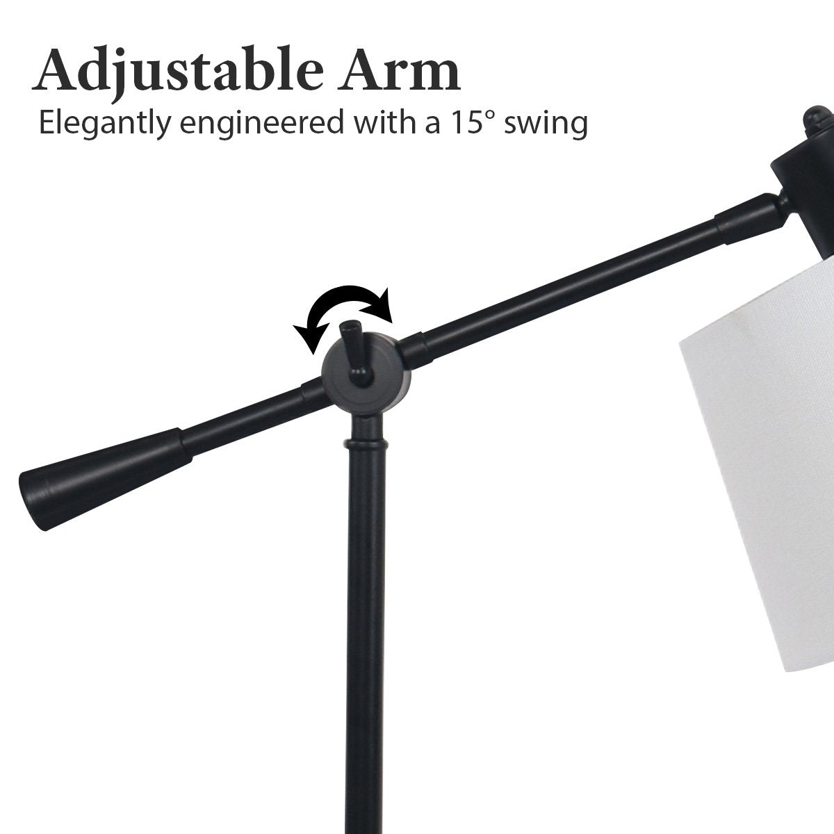 Sarantino Adjustable Metal Table Lamp In Black Home & Garden > Lighting > Table Lamps