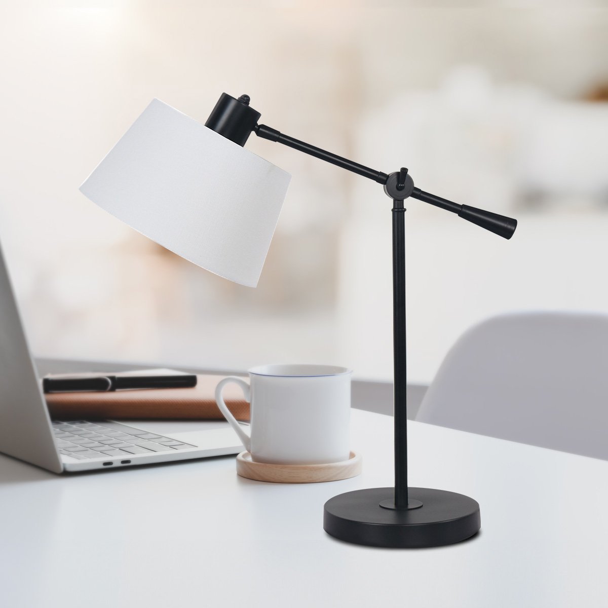 Sarantino Adjustable Metal Table Lamp In Black Home & Garden > Lighting > Table Lamps