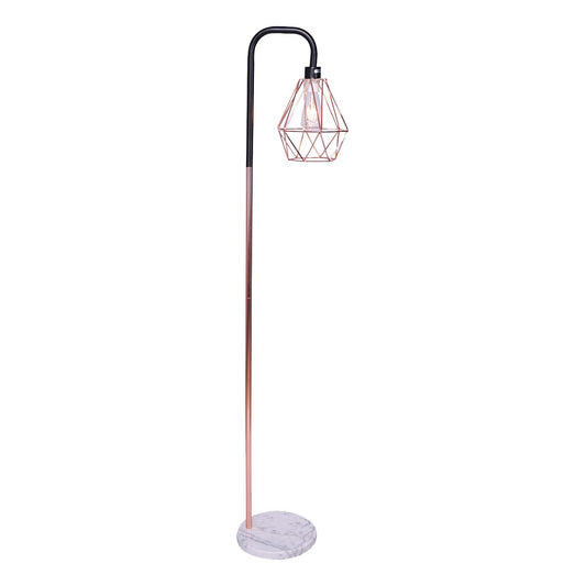 Sarantino Rose Gold Floor Lamp with Geometric Shade - Home & Garden > Lighting > Table Lamps