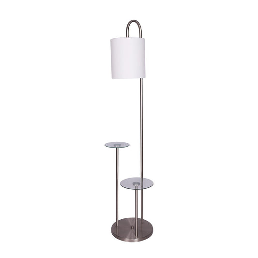 Sarantino Metal Floor Lamp with Glass Shelves - Home & Garden > Lighting > Table Lamps
