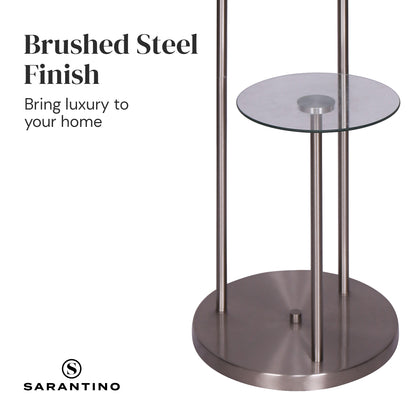 Sarantino Metal Floor Lamp with Glass Shelves Home & Garden > Lighting > Table Lamps