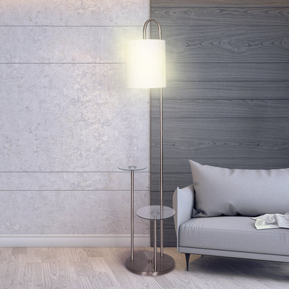 Sarantino Metal Floor Lamp with Glass Shelves Home & Garden > Lighting > Table Lamps