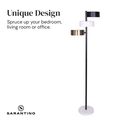Sarantino Metal Floor Lamp with 3 Swirl Shades - Home & Garden > Lighting > Night Lights & Ambient Lighting