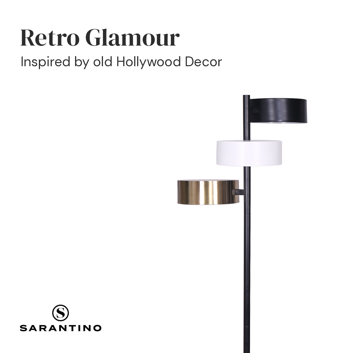 Sarantino Metal Floor Lamp with 3 Swirl Shades - Home & Garden > Lighting > Night Lights & Ambient Lighting