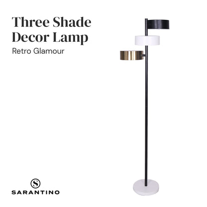 Sarantino Metal Floor Lamp with 3 Swirl Shades - Home & Garden > Lighting > Night Lights & Ambient Lighting