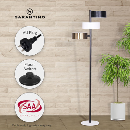 Sarantino Metal Floor Lamp with 3 Swirl Shades - Home & Garden > Lighting > Night Lights & Ambient Lighting