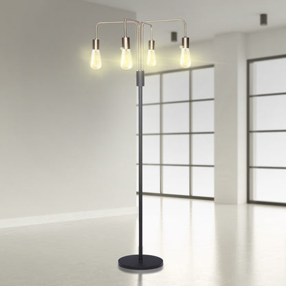 Sarantino Modern Exposed Bulb 4-Arm Industrial Light Floor Lamp - Home & Garden > Lighting > Night Lights & Ambient