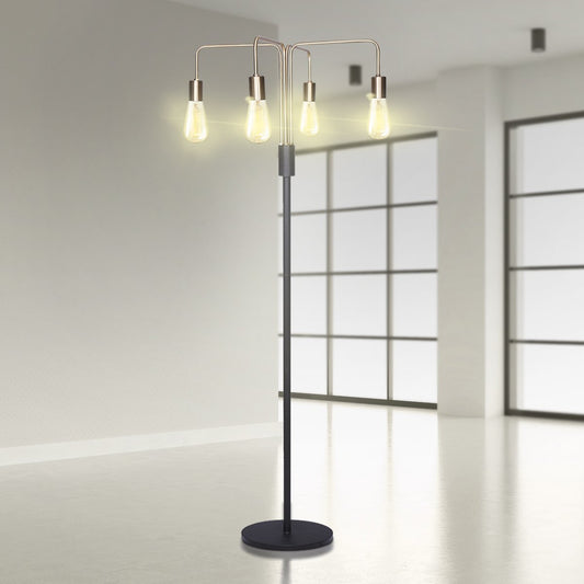 Modern Exposed Bulb 4-Arm Industrial Light Floor Lamp - Home & Garden > Lighting > Night Lights & Ambient Lighting