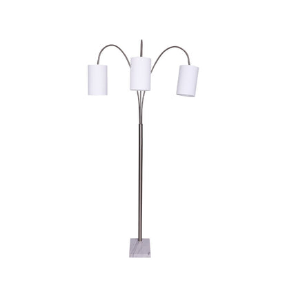 Sarantino 3-Light Metal Arc Floor Lamp - Nickel & Marble Finish - Home & Garden > Lighting > Night Lights & Ambient