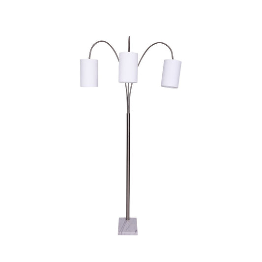 Sarantino 3-Light Metal Arc Floor Lamp - Nickel & Marble Finish - Home & Garden > Lighting > Night Lights & Ambient