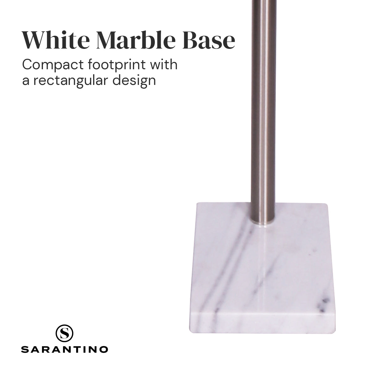 Sarantino 3-Light Metal Arc Floor Lamp - Nickel & Marble Finish - Home & Garden > Lighting > Night Lights & Ambient