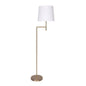 Sarantino Metal Floor Lamp in Antique Brass Finish with Cream Linen Fabric Shade - Home & Garden > Lighting > Night