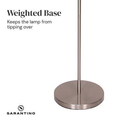 Sarantino Nickel Metal Arc Floor Lamp - Home & Garden > Lighting > Night Lights & Ambient Lighting