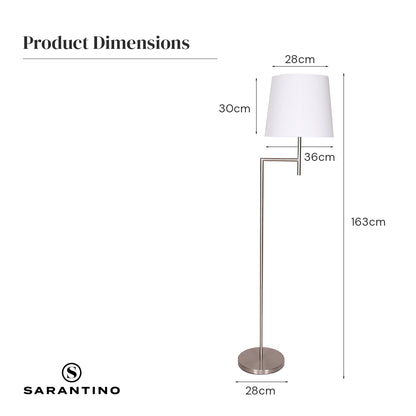 Sarantino Nickel Metal Arc Floor Lamp - Home & Garden > Lighting > Night Lights & Ambient Lighting