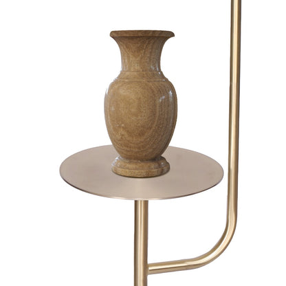 Sarantino Marble & Metal End Table Top Floor Lamp - Furniture > Living Room > Coffee Tables