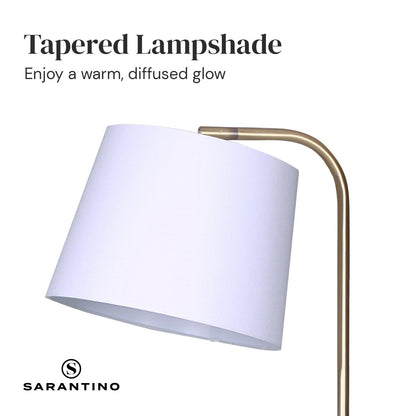 Sarantino Marble & Metal End Table Top Floor Lamp - Furniture > Living Room > Coffee Tables