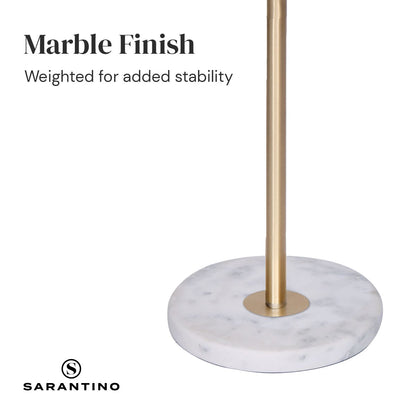 Sarantino Marble & Metal End Table Top Floor Lamp - Furniture > Living Room > Coffee Tables