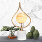 Sculptural Orange Glass Table Lamp With White Marble Base - Home & Garden > Lighting > Table Lamps