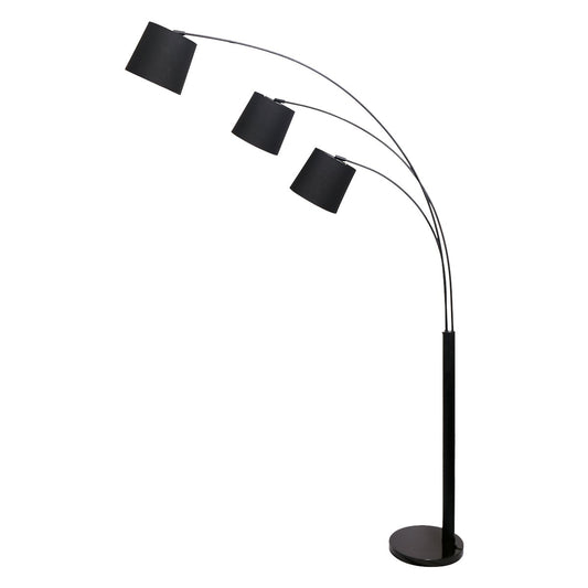 3-Light Arc Floor Lamp Adjustable Black 3 Shades - Home & Garden > Lighting > Night Lights & Ambient Lighting