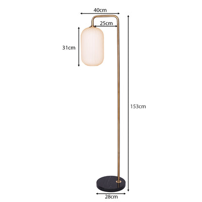 Sarantino Metal Floor Lamp With Opal Glass Shade Home & Garden > Lighting > Table Lamps