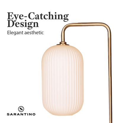 Sarantino Metal Floor Lamp With Opal Glass Shade Home & Garden > Lighting > Table Lamps