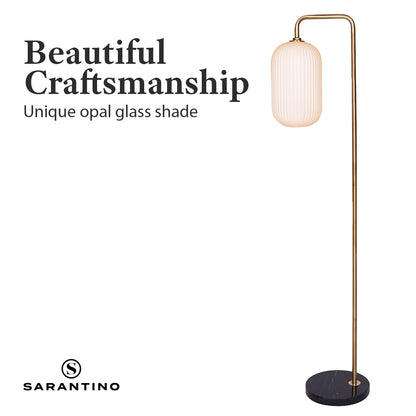 Sarantino Metal Floor Lamp With Opal Glass Shade Home & Garden > Lighting > Table Lamps