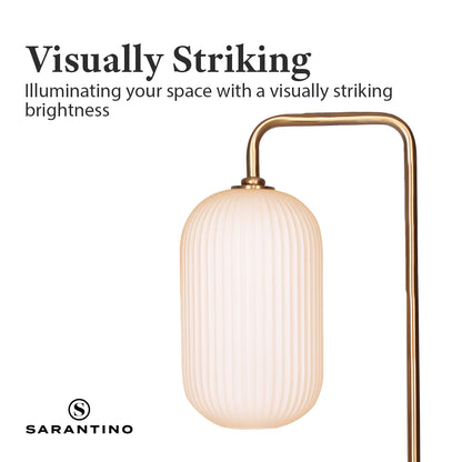 Sarantino Metal Floor Lamp With Opal Glass Shade Home & Garden > Lighting > Table Lamps