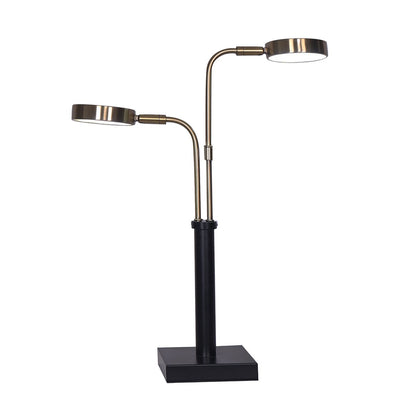 Sarantino LED Metal Table Lamp with 2 Lights Brushed Gold Black Finish Home & Garden > Lighting > Ceiling Lights