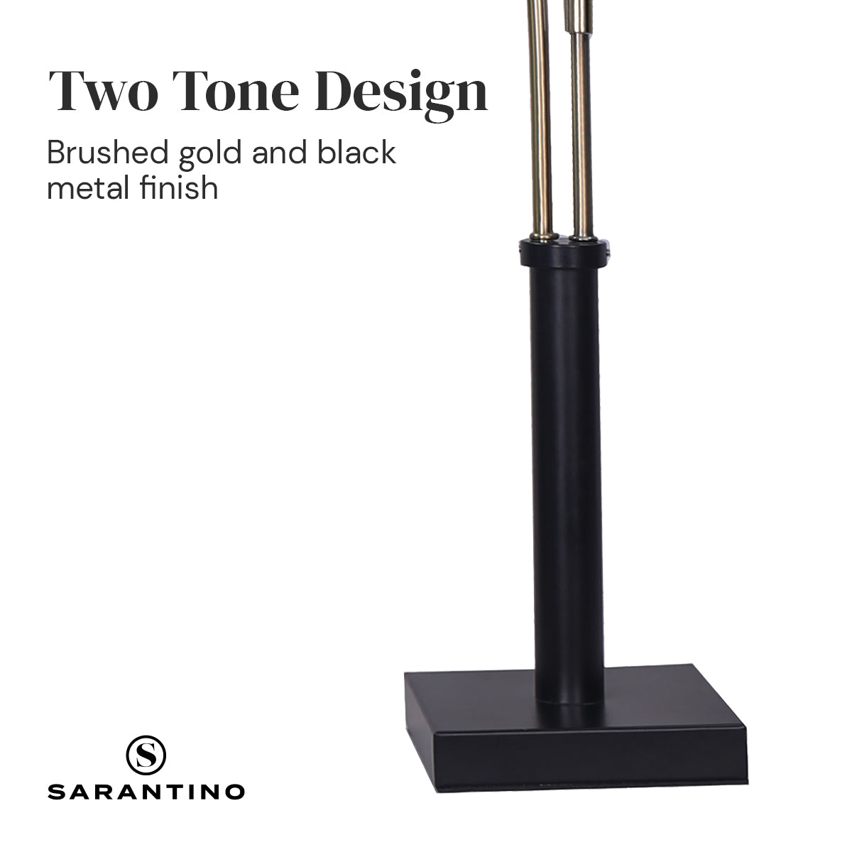 Sarantino LED Metal Table Lamp with 2 Lights Brushed Gold Black Finish Home & Garden > Lighting > Ceiling Lights