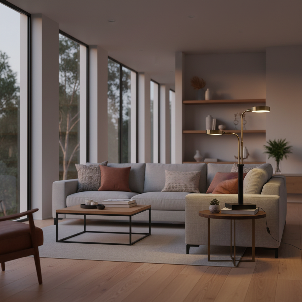 LED Metal Table Lamp with 2 Lights Brushed Gold Black Finish