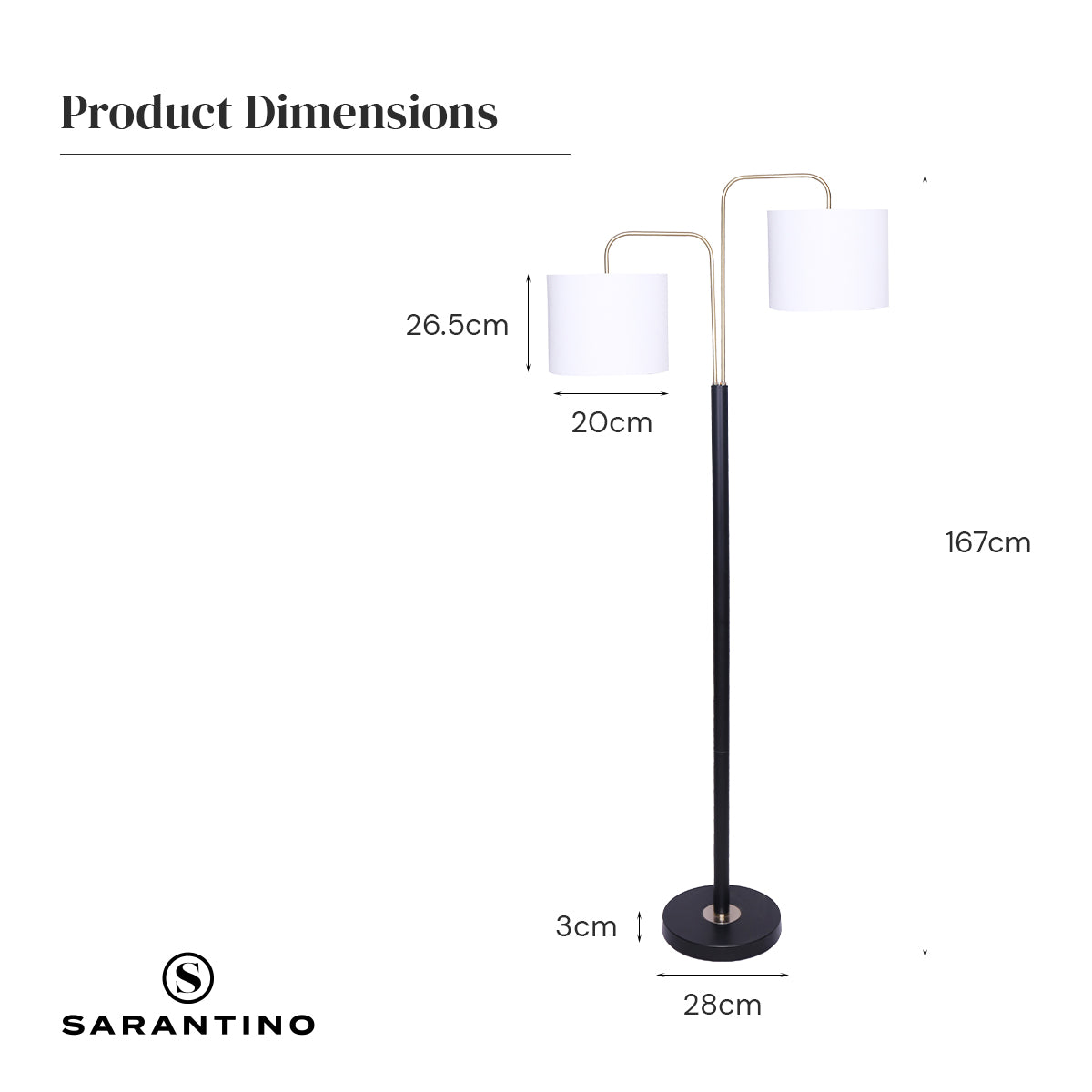 Black/Brass Finish Reading Light  Electric Table Lamp