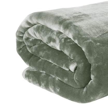 Laura Hill 600-GSM Mink Blanket Queen Size Double-Sided Soft Plush Bed Faux Throw Rug 220 X 240cm Sage
